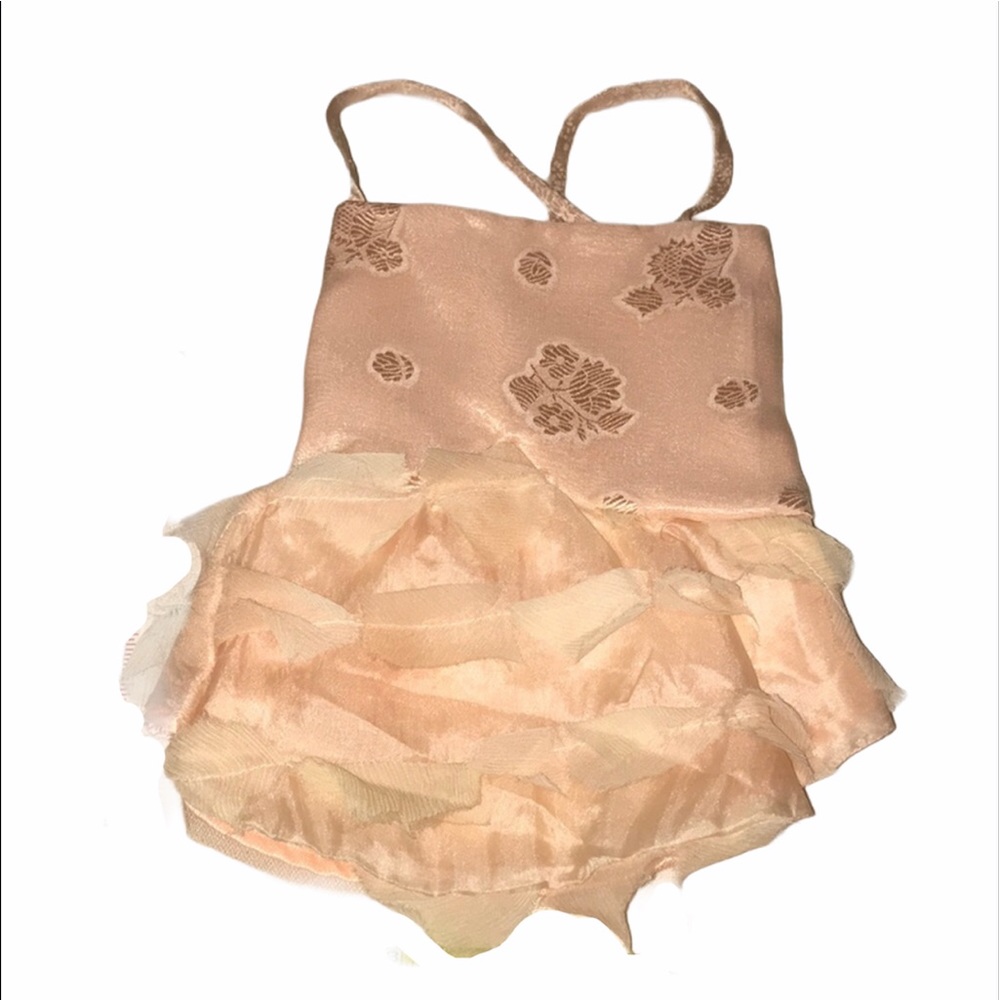 Paris Hilton Peach Ruffle Tulle One-Piece